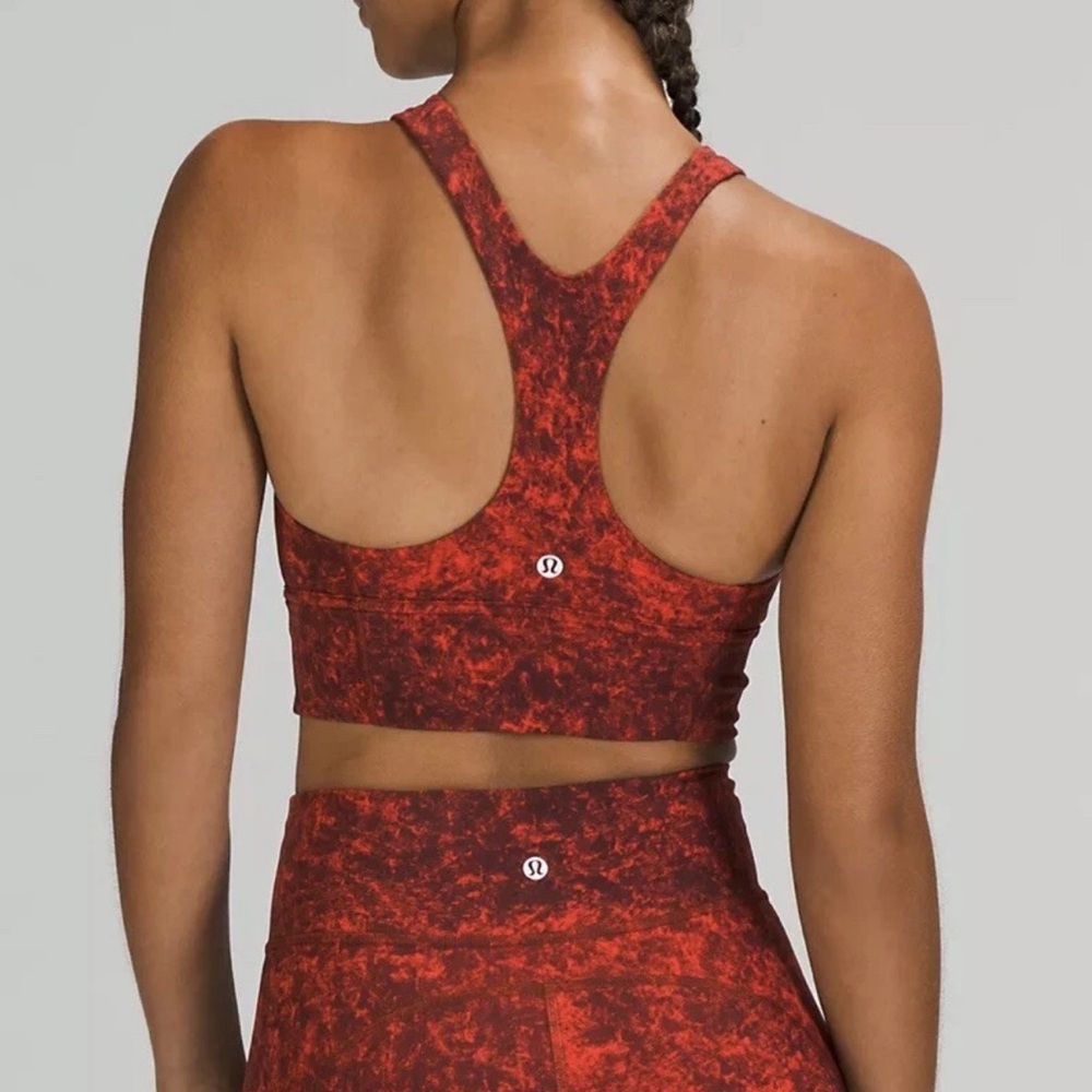 Lululemon Wunder Train Long Line Bra Autumn Red Multicolor Size 4 Lunar NY